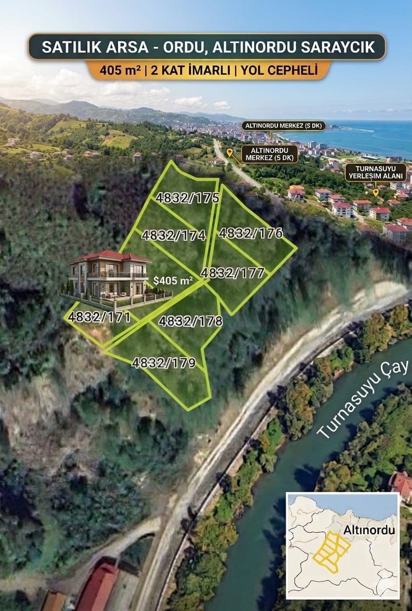 ORDU SARAYCIK 405 m2 SATILIK FINDIK BAHÇESİ